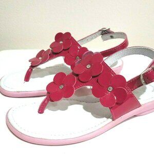Hot Pink sz 8 Tdlr sz 1 Girls Aster France lk Livie & Luca  Sandals 3-D Flowers